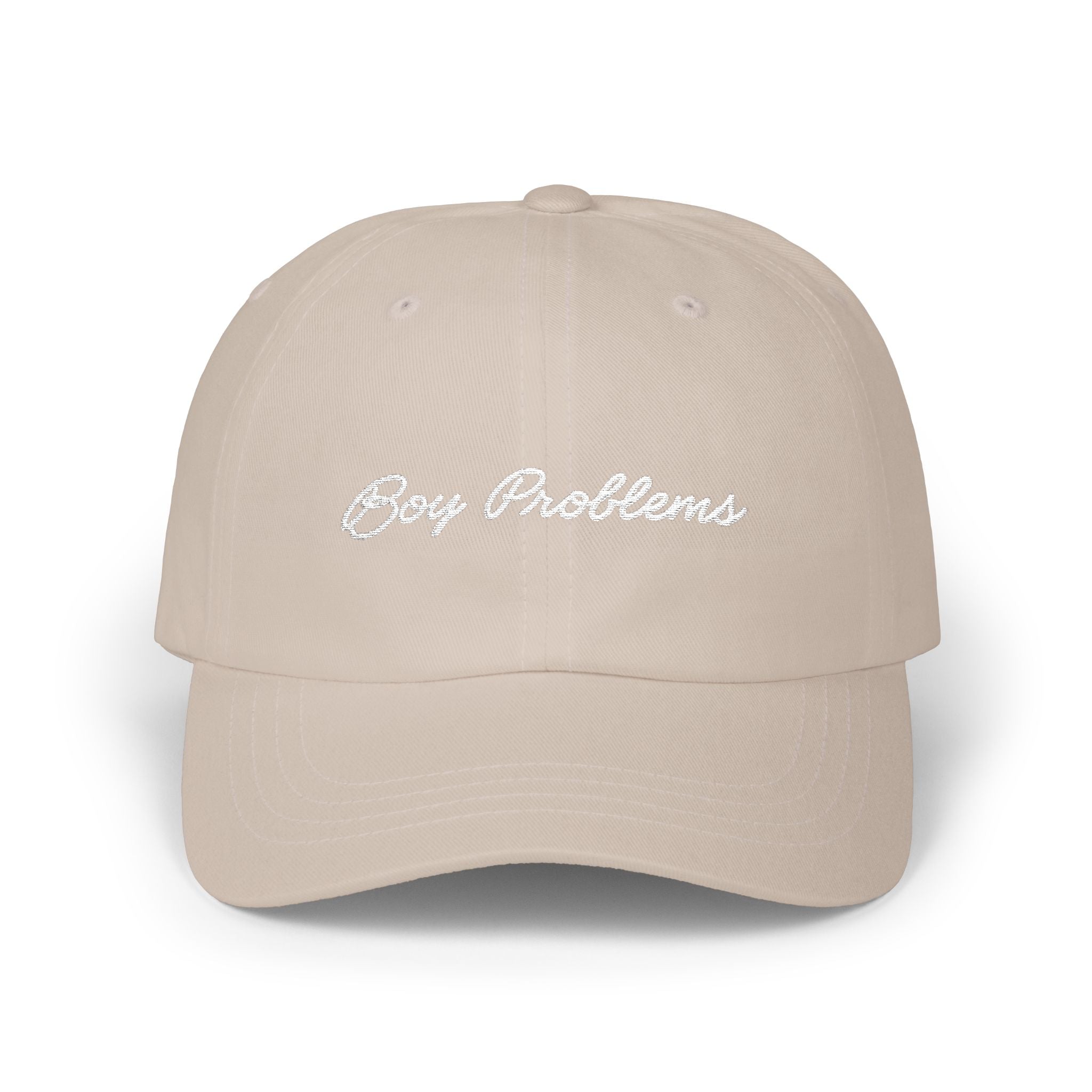 Boy Problems Script Embroidered Classic Dad Cap