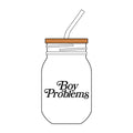 Boy Problems Sipper Glass with Straw, 16oz